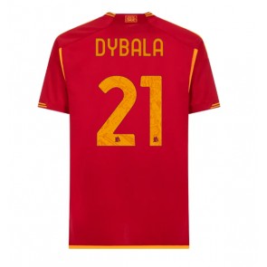 AS Roma Paulo Dybala #21 Replika Hjemmebanetrøje 2023-24 Kortærmet